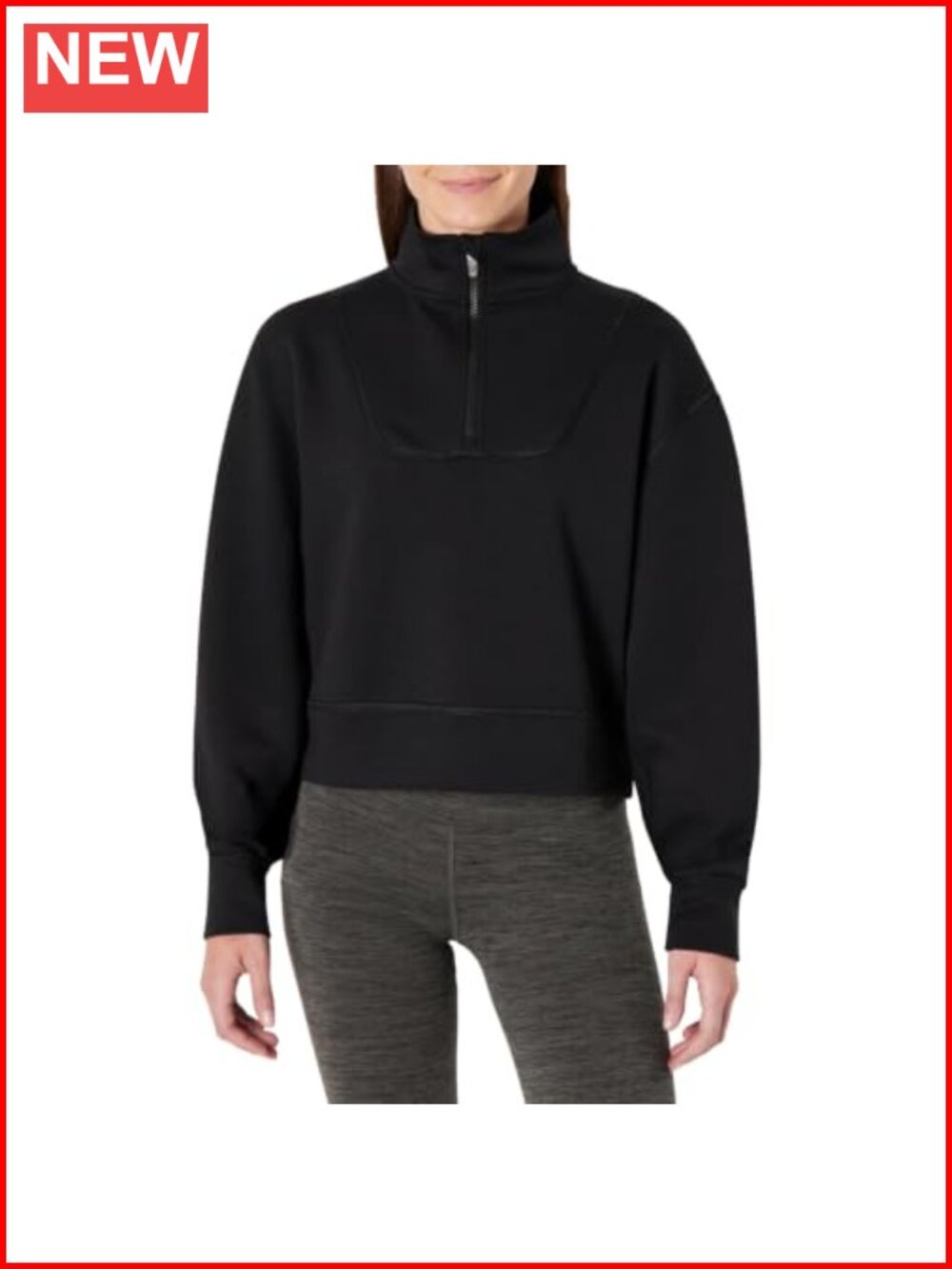 Women's Active Half Zip Pullover Sweatshirt Oversized Recycled Polyester